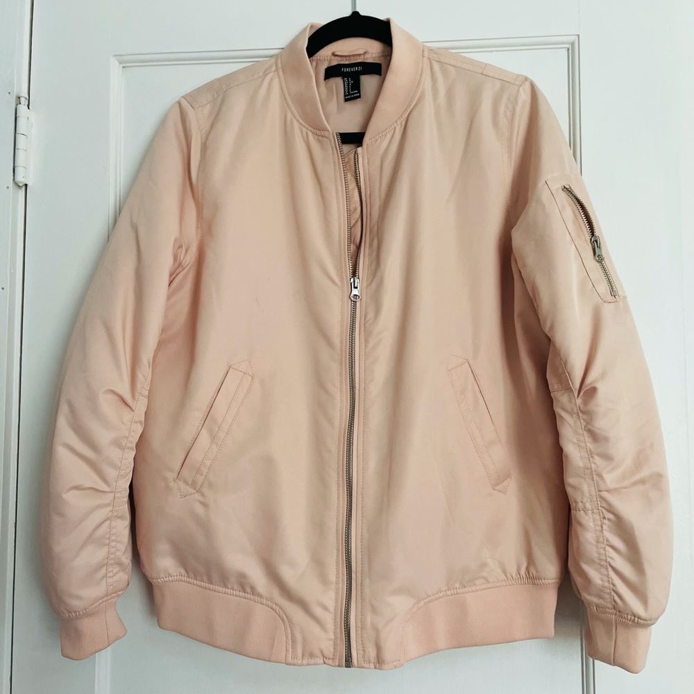 brand new! large pink forever 21 bomber jacket! 🌸